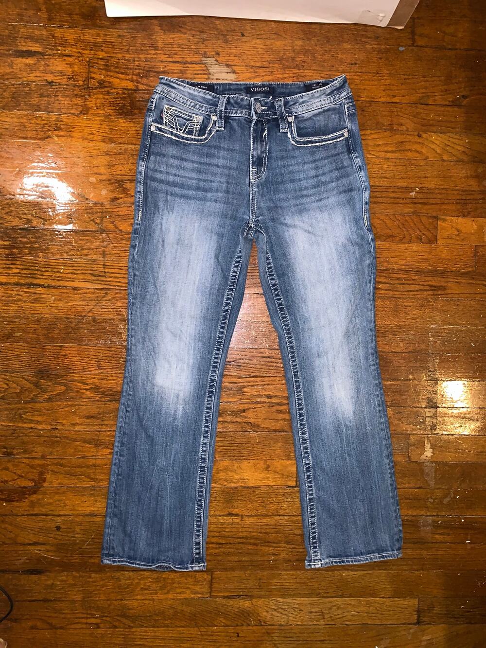 Vigoss Heritage Fit Jeans Womens Size 10 L30 Light Wash Stretch Denim